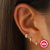 Wholesale S925 Sterling Silver Lotus Flower Piercing Thread Stud Earrings With High Grade Diamond Embedded And Zirconia Design
