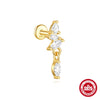 Wholesale S925 Sterling Silver Lotus Flower Shaped Electroplated Cartilage Spiral Puncture Ear Nail For Women
