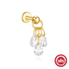 Wholesale S925 Sterling Silver Lotus Flower Shaped Electroplated Cartilage Spiral Puncture Ear Nail For Women