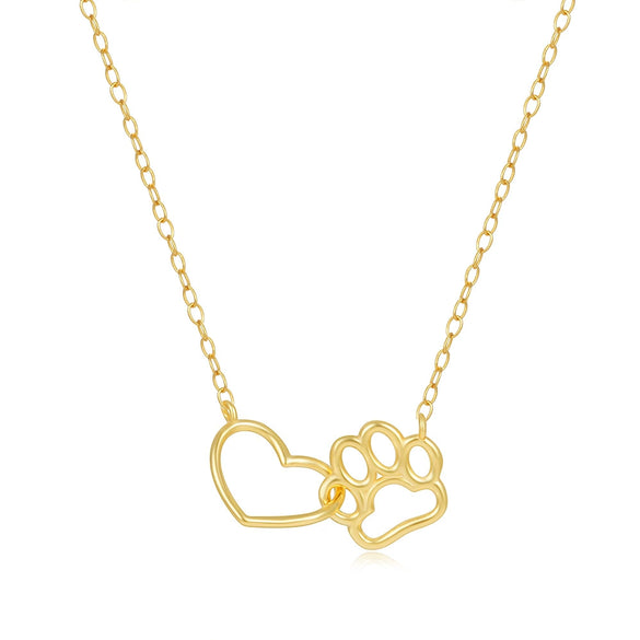 Wholesale S925 Sterling Silver Love Cat's Claw Double Element All Match Clavicle Necklace With Geometric Pattern And Electroplating For Women