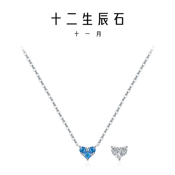 Wholesale S925 Sterling Silver Love Diamond Heart Shaped Necklace For Women