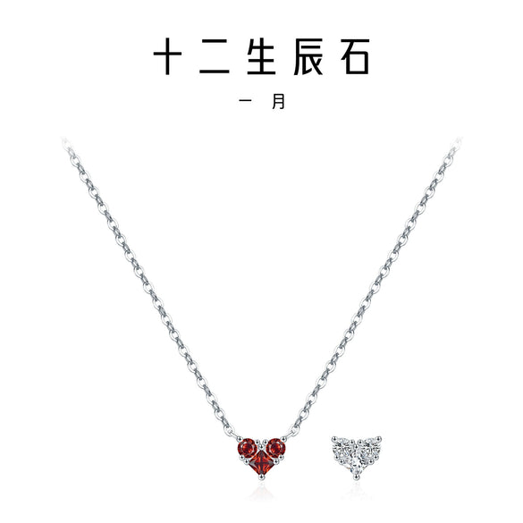 Wholesale S925 Sterling Silver Love Diamond Heart Shaped Necklace For Women