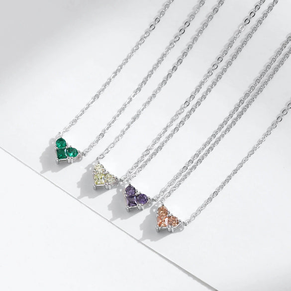 Wholesale S925 Sterling Silver Love Diamond Heart Shaped Necklace For Women