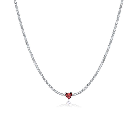 Wholesale S925 Sterling Silver Love Diamond Necklace With Geometric Design And Platinum Electroplating For Women