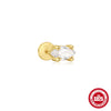 Wholesale S925 Sterling Silver Love Double Buckle Crown Inlay Cartilage Spiral Puncture Earrings With Flower Pattern And Electroplating Design For Women
