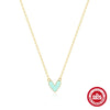 Wholesale S925 Sterling Silver Love Drop Geometric Minimalist Ochain Necklace For Women With Electroplating