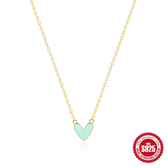Wholesale S925 Sterling Silver Love Drop Geometric Minimalist Ochain Necklace For Women With Electroplating