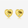 Wholesale S925 Sterling Silver Love Ear Studs With Microinlaid Zircon Fruit Pattern Electroplated For Unisex Fashionable And Allmatch