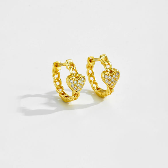 Wholesale S925 Sterling Silver Love Earrings Electroplated Platinum 18K Gold Geometric Design Highend Jewelry