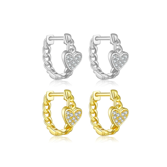 Wholesale S925 Sterling Silver Love Earrings Electroplated Platinum 18K Gold Geometric Design Highend Jewelry