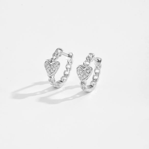 Wholesale S925 Sterling Silver Love Earrings Electroplated Platinum 18K Gold Geometric Design Highend Jewelry
