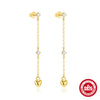 Wholesale S925 Sterling Silver Love Flower Moon Diamond Tassel Earrings With Electroplating For Women