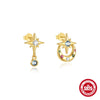 Wholesale S925 Sterling Silver Love Flower Moon Diamond Tassel Earrings With Electroplating For Women