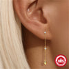 Wholesale S925 Sterling Silver Love Flower Moon Diamond Tassel Earrings With Electroplating For Women