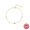 Wholesale S925 Sterling Silver Love Geometric Pattern Minimalist Bracelet With Electroplating For Women