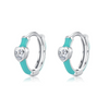 Wholesale S925 Sterling Silver Love Heart Enamel Diamond Ring Earrings For Women In Fashion Style