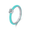 Wholesale S925 Sterling Silver Love Heart Enamel Diamond Ring Earrings For Women In Fashion Style