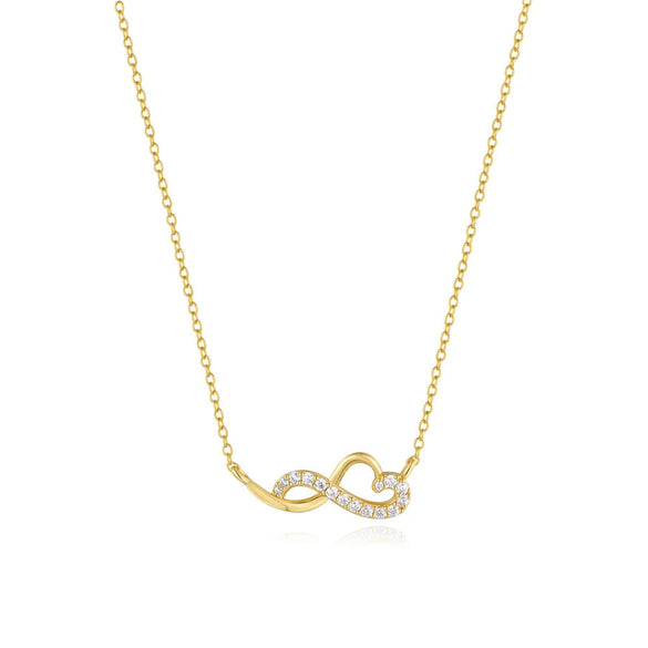 Wholesale S925 Sterling Silver Love Heart Infinite Circulation Necklace With Geometric Design And Electroplating For Women