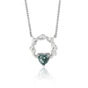 Wholesale S925 Sterling Silver Love Heart Shaped Moss Agate Inlay Jewelry Suit For Women With Aquatic Theme