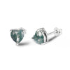 Wholesale S925 Sterling Silver Love Heart Shaped Moss Agate Inlay Jewelry Suit For Women With Aquatic Theme