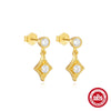 Wholesale S925 Sterling Silver Love Hollow Four Pointed Star Earrings With Pink Diamond Inlay And Inlaid Zircon For Women