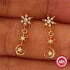 Wholesale S925 Sterling Silver Love Hollow Four Pointed Star Earrings With Pink Diamond Inlay And Inlaid Zircon For Women
