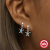 Wholesale S925 Sterling Silver Love Little Turtle Single Row Diamond Earring With Geometric Pattern And Electroplating For Women
