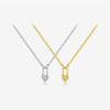 Wholesale S925 Sterling Silver Love Lock Necklace With Diamond Design Electroplated Simple Long Chain Fashionable Jewelry