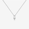 Wholesale S925 Sterling Silver Love Lock Necklace With Diamond Design Electroplated Simple Long Chain Fashionable Jewelry