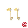 Wholesale S925 Sterling Silver Love Opal Earrings With Electroplating For Women