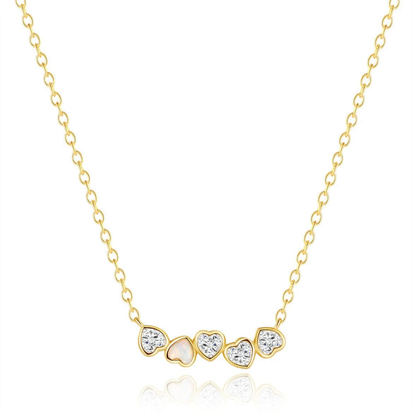 Wholesale S925 Sterling Silver Love Oper Zircon Geometric Dynamic Ochain Necklace With Electroplating For Women
