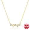 Wholesale S925 Sterling Silver Love Oper Zircon Geometric Dynamic Ochain Necklace With Electroplating For Women