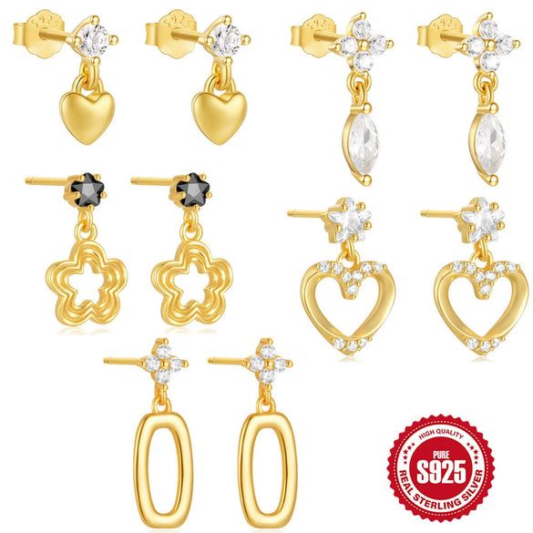 Wholesale S925 Sterling Silver Love Petal Fashion Luxury Earrings With Fourleaf Clover Element Electroplated For Women