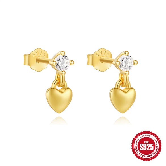 Wholesale S925 Sterling Silver Love Petal Fashion Luxury Earrings With Fourleaf Clover Element Electroplated For Women