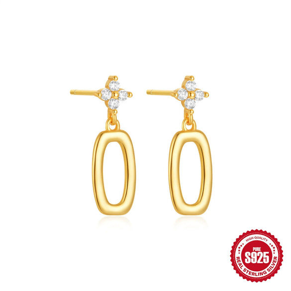 Wholesale S925 Sterling Silver Love Petal Fashion Luxury Earrings With Fourleaf Clover Element Electroplated For Women