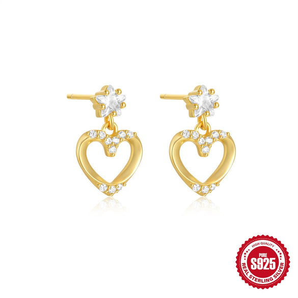 Wholesale S925 Sterling Silver Love Petal Fashion Luxury Earrings With Fourleaf Clover Element Electroplated For Women