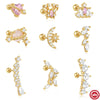 Wholesale S925 Sterling Silver Love Planet Puncture Twist Ball Earrings With Geometric Design And Electroplating For Women