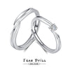 Wholesale S925 Sterling Silver Love Ring Allmatch Wave Style Unisex Opening Adjustable