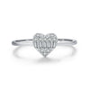 Wholesale S925 Sterling Silver Love Ring With Heart Shape And Zircon Inlay For Women