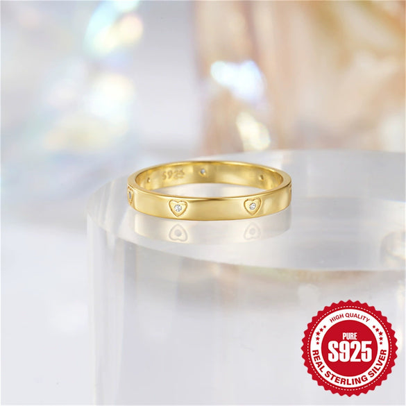 Wholesale S925 Sterling Silver Love Smooth Classic Women's Ring With Geometric Design