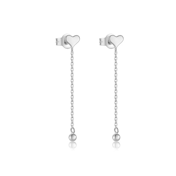 Wholesale S925 Sterling Silver Love Tassel Pendant Earrings With Geometric Design For Women Platinum Or 18K Gold Electroplated
