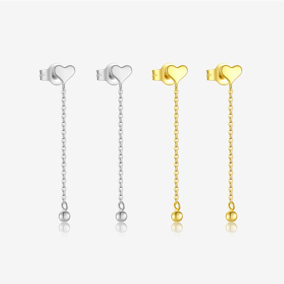 Wholesale S925 Sterling Silver Love Tassel Pendant Earrings With Geometric Design For Women Platinum Or 18K Gold Electroplated
