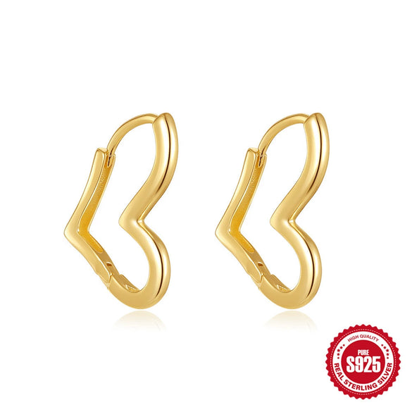 Wholesale S925 Sterling Silver Love Water Drops Geometric Enamel Electroplated Women's Earrings