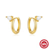 Wholesale S925 Sterling Silver Love Water Drops Geometric Enamel Electroplated Women's Earrings