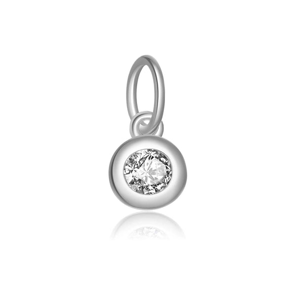 Wholesale S925 Sterling Silver Lucky Birthstone Pendant Necklace With Diamond Design And Platinum Or 18K Gold Electroplating