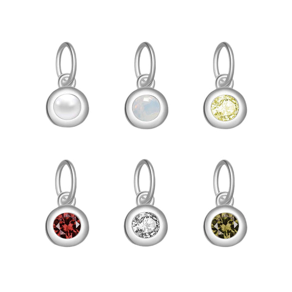 Wholesale S925 Sterling Silver Lucky Birthstone Pendant Necklace With Diamond Design And Platinum Or 18K Gold Electroplating