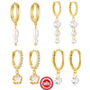 Wholesale S925 Sterling Silver Luxury Diamondencrusted White Petal Geometric Earrings With Electroplating