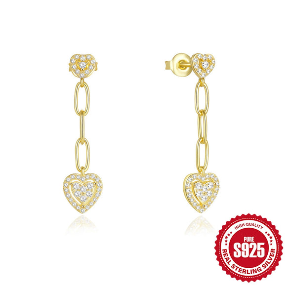 Wholesale S925 Sterling Silver Luxury Lovely Long Tassel Earrings For Women With Geometric Pattern And Electroplating