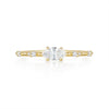 Wholesale S925 Sterling Silver Luxury Square Geometric Diamond Ring For Women With Electroplating Treatment