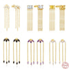 Wholesale S925 Sterling Silver Luxury Tassel Horse Eye Diamond Chain Drop Earrings With Geometric Pattern For Women